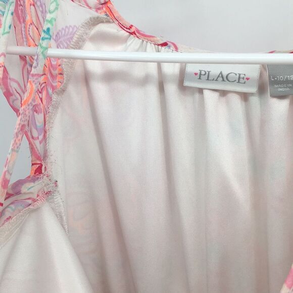 Children’s Place Floral Hi-low Tank Dress Off Shoulder Lined Girls L 10/12 - Picture 7 of 10